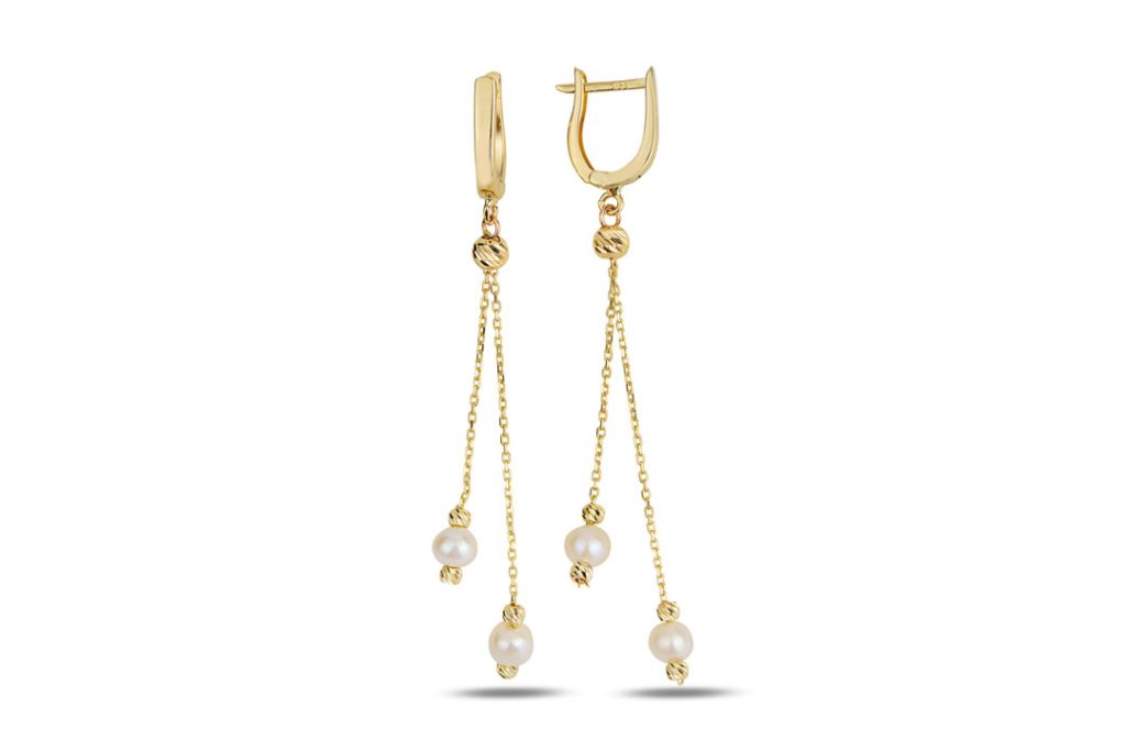 Altın İncili Sallantılı Küpe Çeşitleri